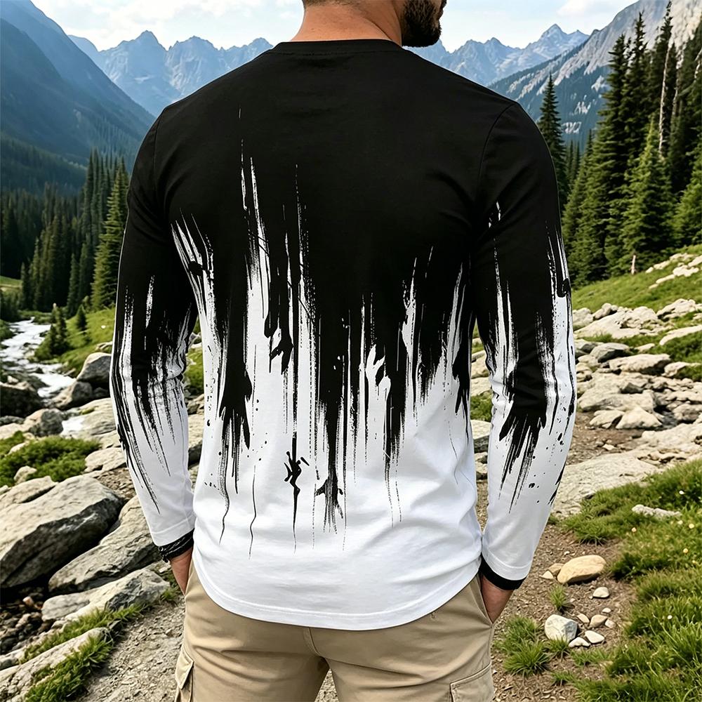 Men's Gradient Ink Splash Long - Mens Fashion Vintage review and price