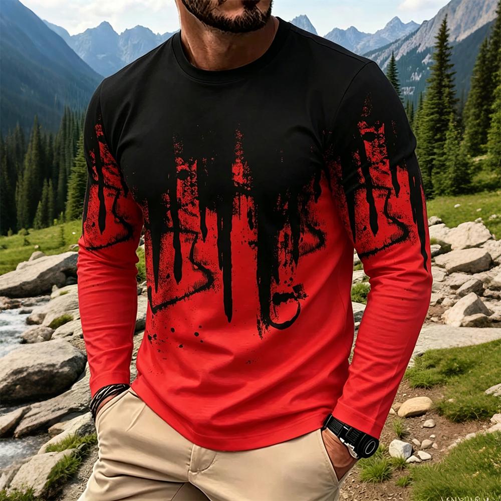 Men's Gradient Ink Splash Long - Mens Fashion Vintage review and price